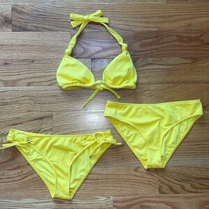 BARE Triangle bikini top and 2 bottoms